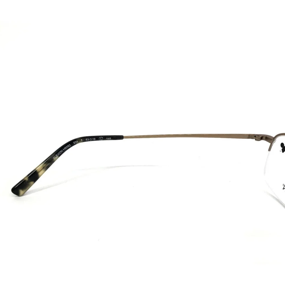 Flexon Eyeglasses Frames H6082 204 Matte Taupe Satin Gold Half Rim 53-19-145